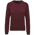 Dames Sweater Kariban BIO raglanmouwen Wine Heather